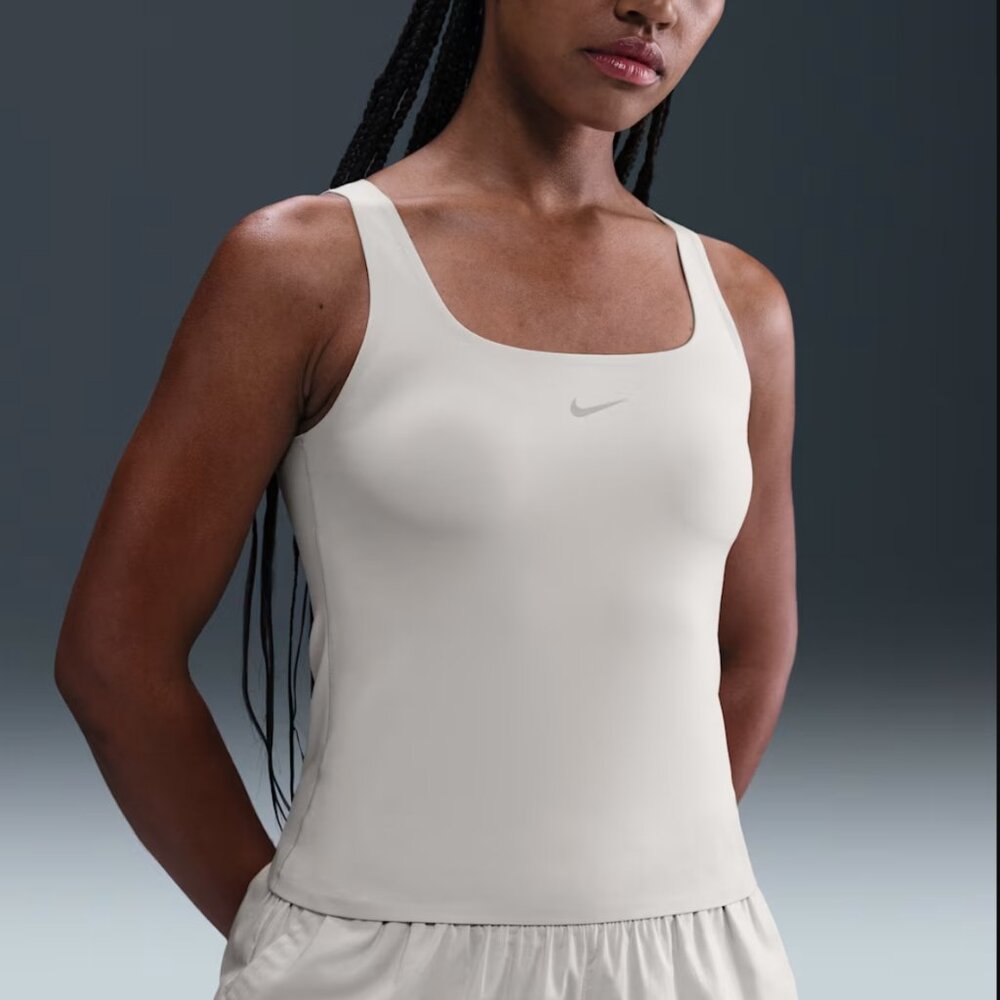 Nike Form Cream Womens Tank Top Stealth Evaporation Athleisure Activewear Sport
